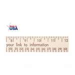 Custom Promotional Products - Flat Wood Ruler (1/4" logo-Eng.&Met. scale) - 12"