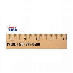 Custom Promotional Clear Lacquer Wood Ruler (English scale) - 12"