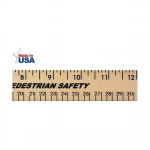 Custom Promotional Clear Lacquer Wood Ruler (Eng.&Met. scale) - 12"
