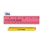 Personalized Promotional Products - Fluorescent Wood Ruler (Eng.&Met. scale) - 12"