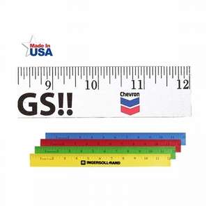 Custom Promotional Enamel Wood Ruler (English Scale) - 12"