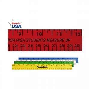 Custom Promotional Enamel Wood Ruler (Eng. & Met. scale) - 12"