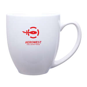 Custom Promotional 15 oz Bistro Mug - Glossy White/Natural