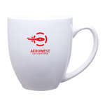 Promotional Coffee Mugs - 15 oz Bistro Mug - Glossy White/Natural