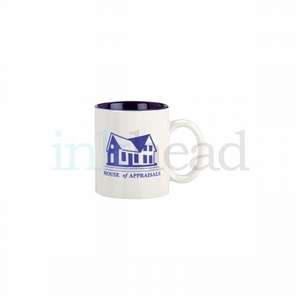 Custom Promotional 11 oz 2-Tone C-Handle Mug - White Gloss Exterior