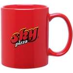 Customized Coffee Mugs - 11 oz C-Handle Mug - Glossy Red/Orange