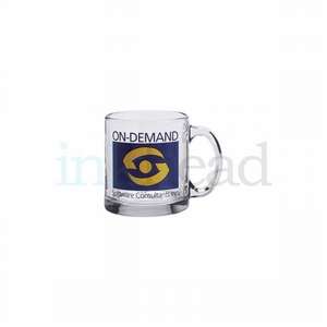 Custom Promotional 13 oz C-Handle Glass Mug (Clear)