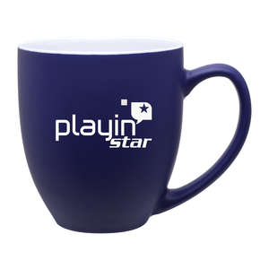 Custom Promotional 15 oz Bistro Mug - 2 Tone Matte/Glossy