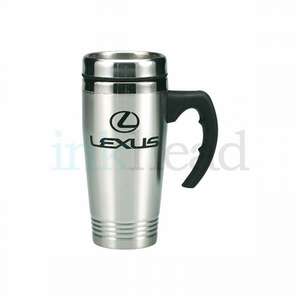Custom Promotional 17 oz Brushed Stainless Grip Handle Mug