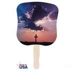 Custom Paper Hand Fans - Cross Design Hand Fan