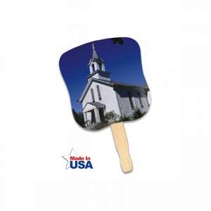 White Church Stock Design Hand Fan
