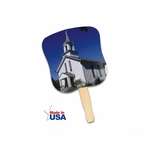 Customized Paper Hand Fans - White Church Stock Design Hand Fan