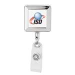 Business Badge Reels - Square Metal Badge Holder