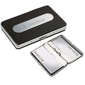 Custom Promotional Couro - Business Card Holder