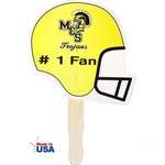 Imprinted Fans - Football Helmet Shaped Hand Fan