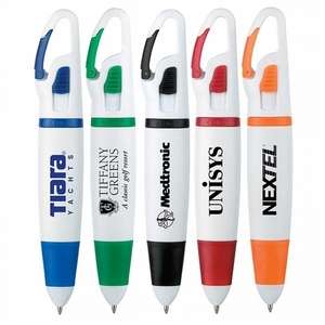Custom Promotional Snap Pens White Barrel