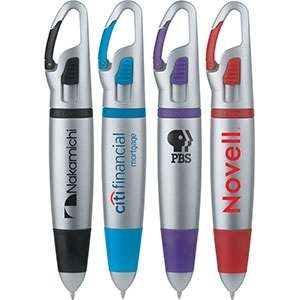 Custom Promotional Snap Pens Silver Barrel