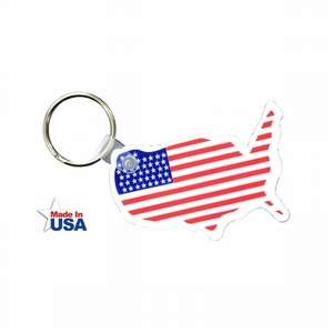 Custom Promotional U.S.A. Key Fob with Flag