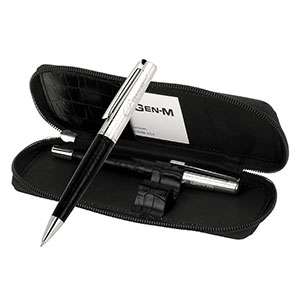 Custom Promotional Sentavo - Leather Pen Set with Faux Leather Case