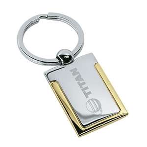 Custom Promotional Elements Silver and Gold Keyring