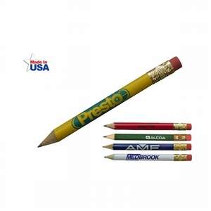 Round Golf Pencil with Eraser 