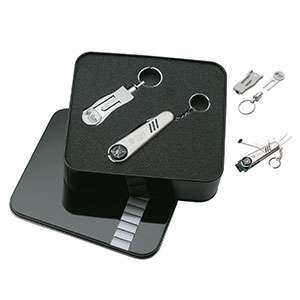 Custom Promotional 7 Function Stainless Golf Tool/Separating Keyring Giftset