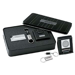 Custom Promotional Luggage Tag/Separating Keyring/Travel Alarm Clock Giftset
