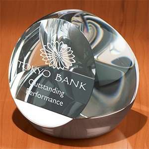 Custom Promotional Ronde I - Cross-Cut Oval - Crystal Award
