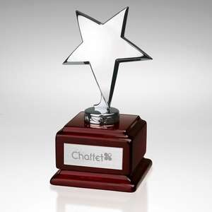 Custom Promotional Stella I - Star On Square Wood Award