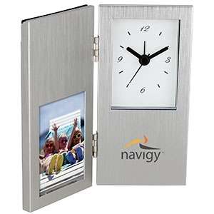 Custom Promotional Hinged Clock & Picture Frame