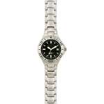 Custom Watches - Bracelet Styles - Ladies' Wristwatch - Steel Strap; Black Face