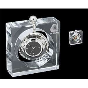 Custom Promotional L'Heure - Glass Spinning Clock/Photo Frame