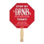 Logo Fans - Stop Sign Shaped Hand Fan with Wood Handle