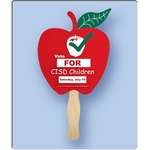 Customized Paper Hand Fans - Apple Shaped Hand Fan