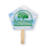 Imprinted Paper Hand Fans - Church Shaped Thrifty Hand Fan