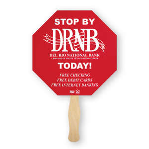 Custom Promotional Stop Sign Shaped Thrifty Hand Fan
