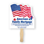 Customized Paper Hand Fans - Flag Shaped Thrifty Hand Fan