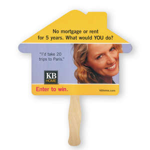 Custom Promotional House Shaped Thrifty Hand Fan