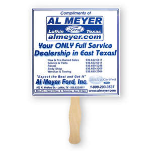 Custom Promotional Square Shaped Thrifty Hand Fan - Full Color