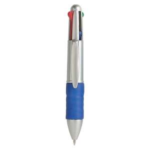 Short Four Color Pen - Silver Barrel 