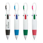 Wholesale Grip Pens - Short Four Color Pen - Silver Barrel