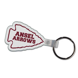 Custom Promotional Arrowhead Soft Plastic Custom Key Chain 2-1/2"