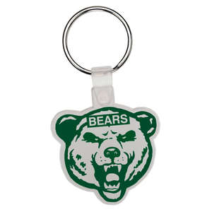 Custom Promotional Bear Head Soft Plastic Custom Key Chain 2"