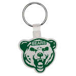 Business Stock Keychains - Bear Head Soft Plastic Custom Key Chain 2"