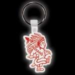 Custom Stock Keychains - Indian Chief Soft Plastic Custom Key Chain 2-1/2"