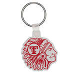 Wholesale Stock Keychains - Indian Chief Head Soft Plastic Custom Key Chain 1-7/8"
