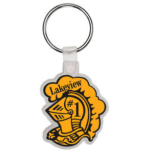 Custom Promotional Knight HelmSoft Plastic Custom Key Chain 2"