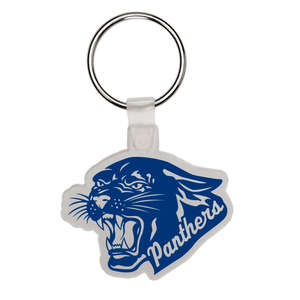Custom Promotional Panther Head Soft Plastic Custom Key Chain 2"
