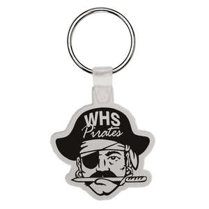 Custom Promotional Pirate Head Soft Plastic Custom Key Chain 2"
