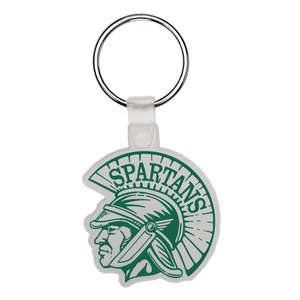 Custom Promotional Spartan Head Soft Plastic Custom Key Chain 2"